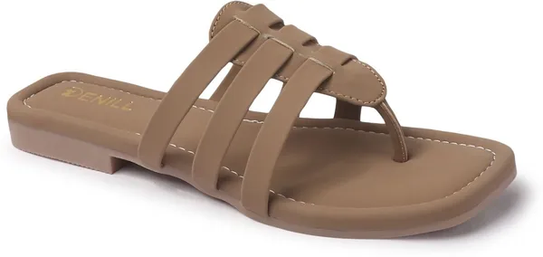 Beige_Synthetic_Leather_Flats_For_Women