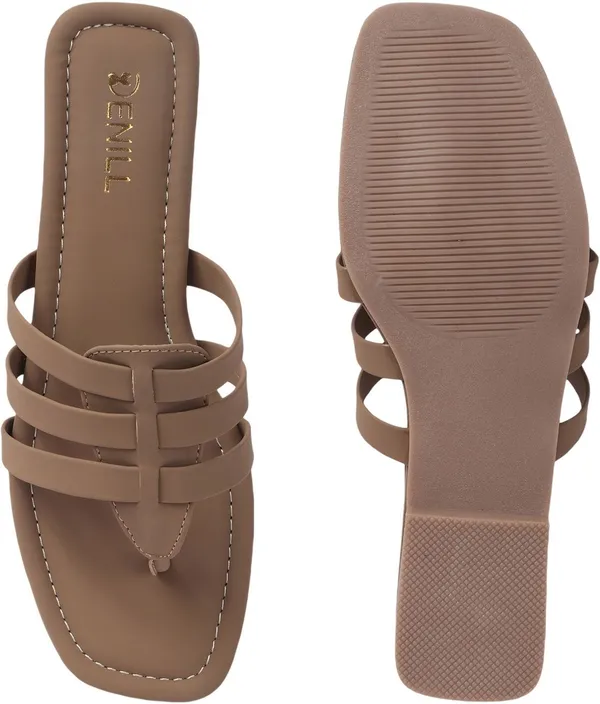 Beige_Synthetic_Leather_Flats_For_Women