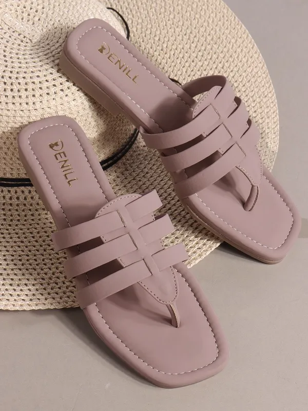 Pink_Synthetic_Leather_Flats_For_Women