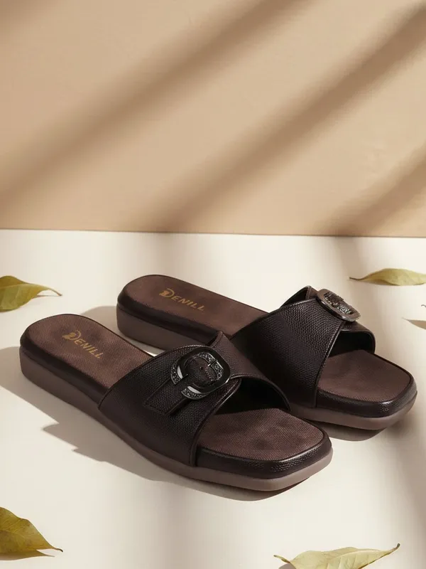 Brown_Synthetic_Leather_Flats_For_Women