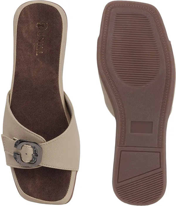 Beige_Synthetic_Leather_Flats_For_Women