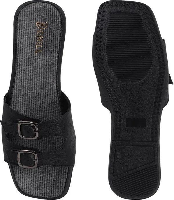 Black_Synthetic_Leather_Flats_For_Women