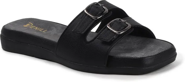 Black_Synthetic_Leather_Flats_For_Women