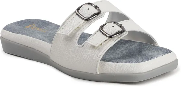 White_Synthetic_Leather_Flats_For_Women
