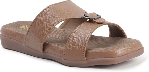 Beige_Synthetic_Leather_Flats_For_Women