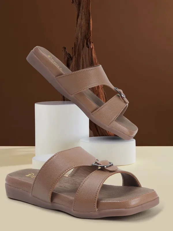 Beige_Synthetic_Leather_Flats_For_Women