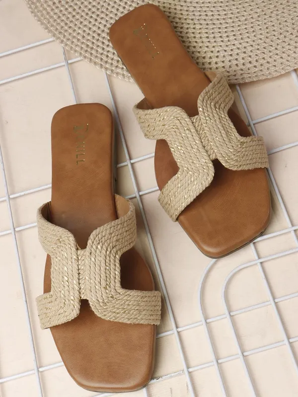 Beige_Fabric_Flats_For_Women