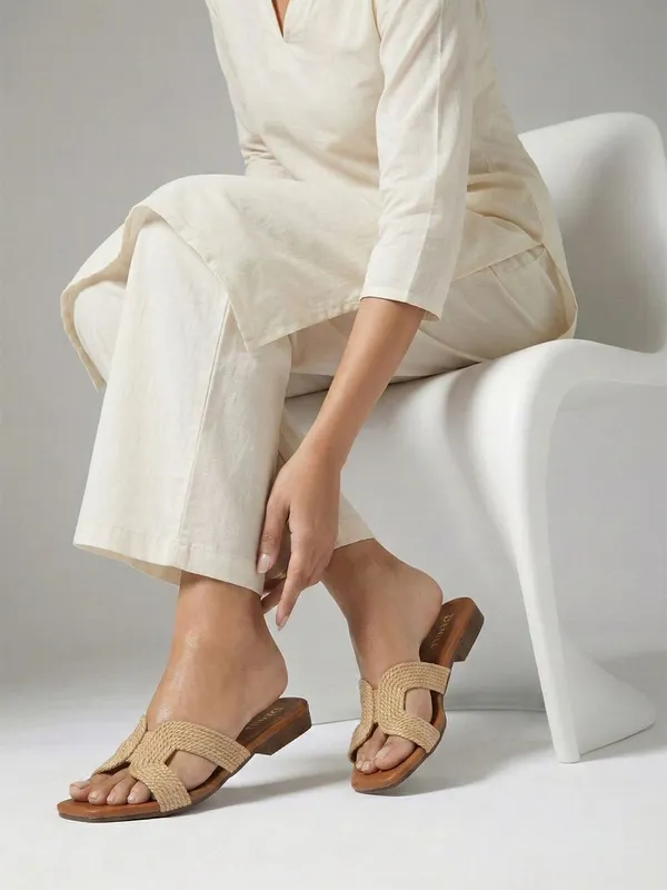 Beige_Fabric_Flats_For_Women