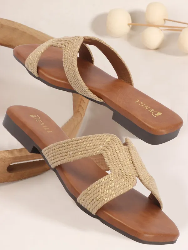 Beige_Fabric_Flats_For_Women