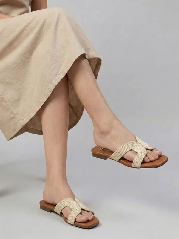White_Fabric_Flats_For_Women