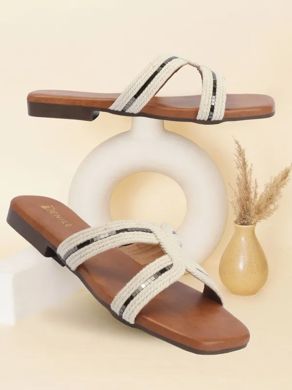 White_Fabric_Flats_For_Women