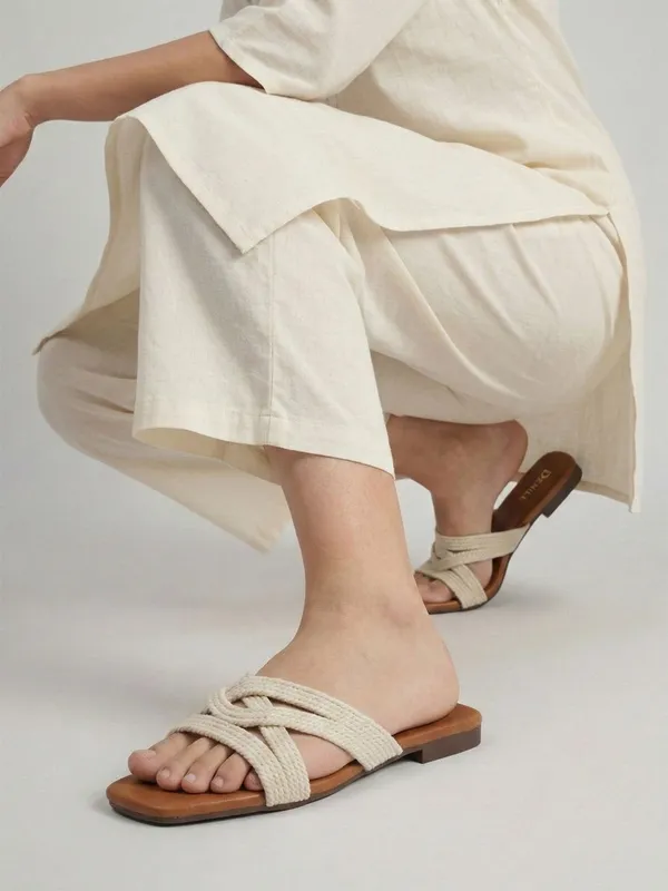 White_Fabric_Flats_For_Women