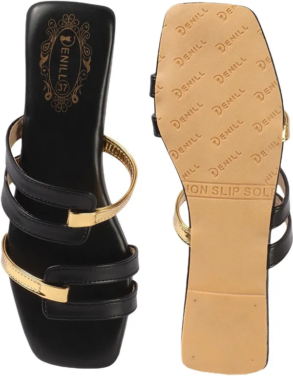 Black_Synthetic_Leather_Flats_For_Women