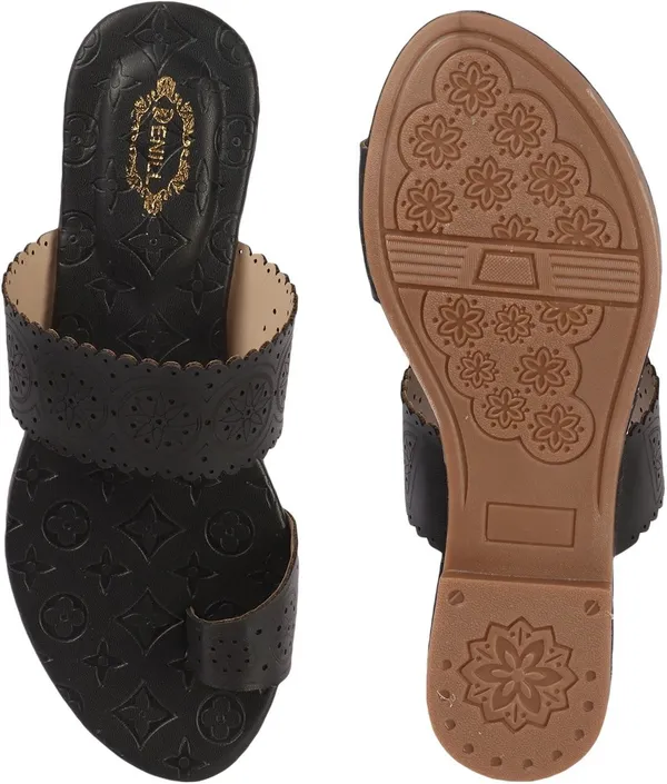 Black_Synthetic_Leather_Flats_For_Women