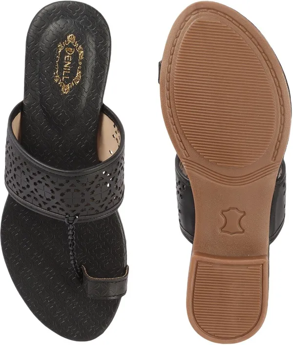 Black_Synthetic_Leather_Flats_For_Women