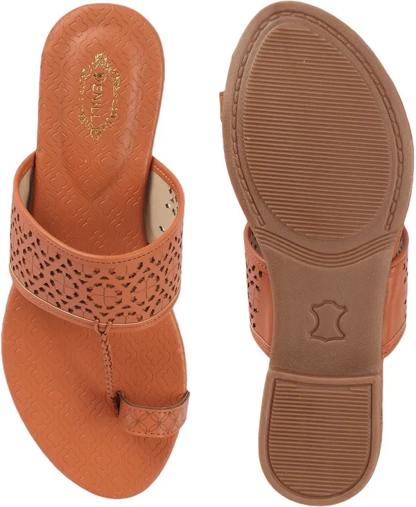 Tan_Synthetic_Leather_Flats_For_Women