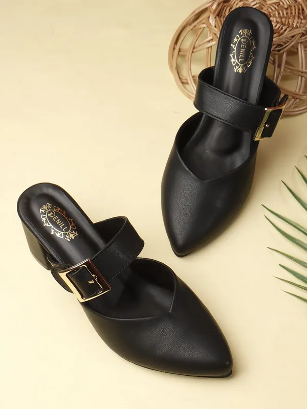 Black_Synthetic_Leather_Heels_For_Women