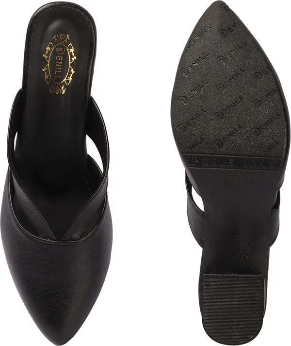 Black_Synthetic_Leather_Heels_For_Women