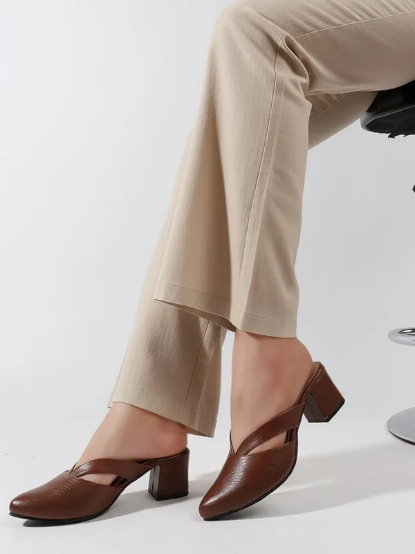 Brown_Synthetic_Leather_Heels_For_Women