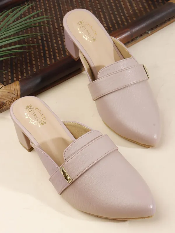 Pink_Synthetic_Leather_Heels_For_Women