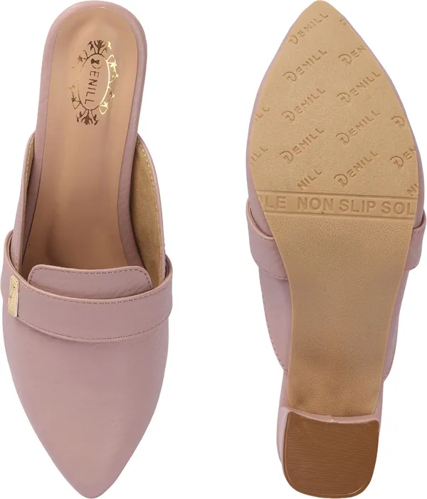 Pink_Synthetic_Leather_Heels_For_Women