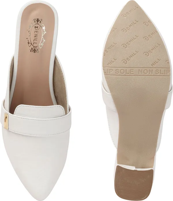 White_Synthetic_Leather_Heels_For_Women