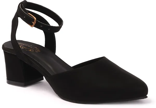 Black_Synthetic_Leather_Heels_For_Women
