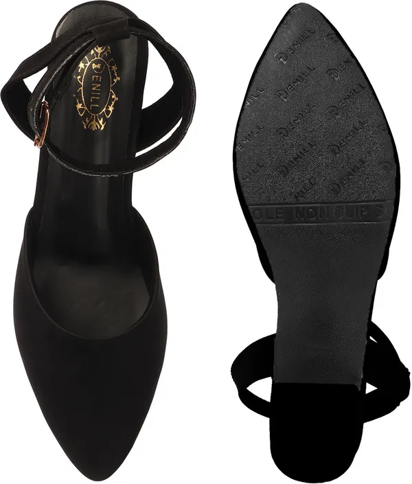 Black_Synthetic_Leather_Heels_For_Women