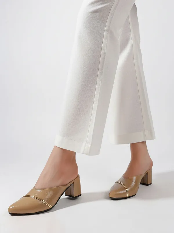 Beige_Synthetic_Leather_Heels_For_Women