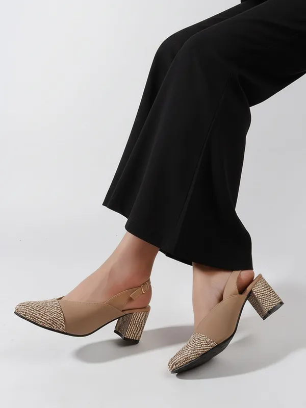 Beige_Synthetic_Leather_Heels_For_Women