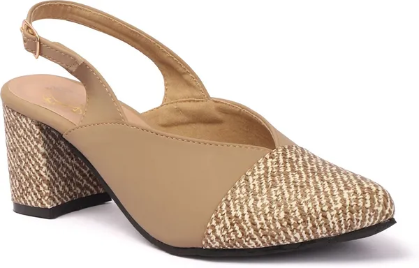 Beige_Synthetic_Leather_Heels_For_Women