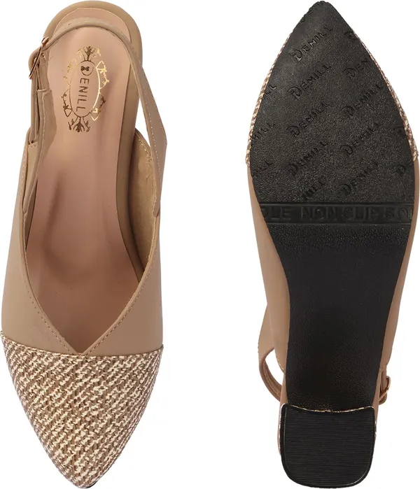 Beige_Synthetic_Leather_Heels_For_Women