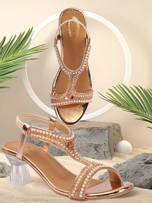 Copper_Synthetic_Heels_For_Women
