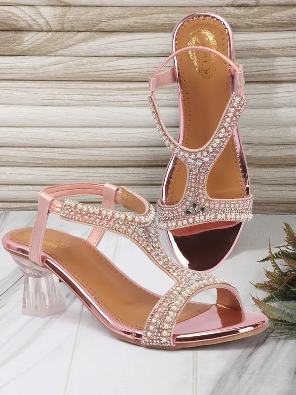 Pink_Synthetic_Heels_For_Women