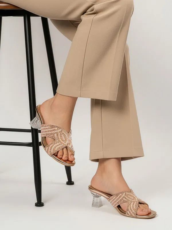 Copper_Synthetic_Heels_For_Women