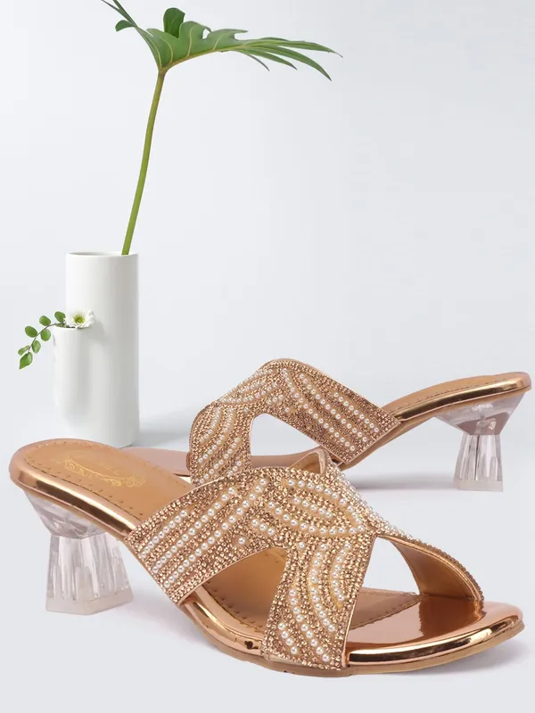 Copper_Synthetic_Heels_For_Women