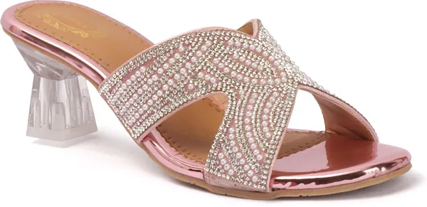 Pink_Synthetic_Heels_For_Women
