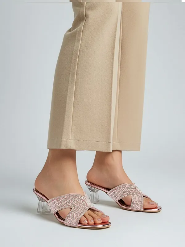 Pink_Synthetic_Heels_For_Women