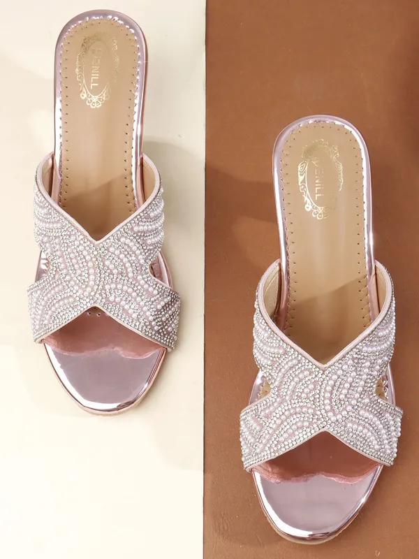 Pink_Synthetic_Heels_For_Women