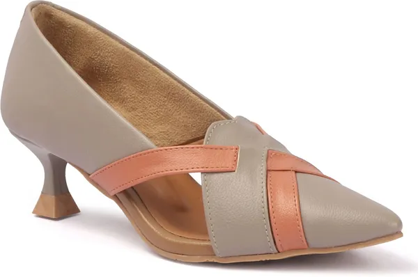 Grey_Synthetic_Leather_Heels_For_Women