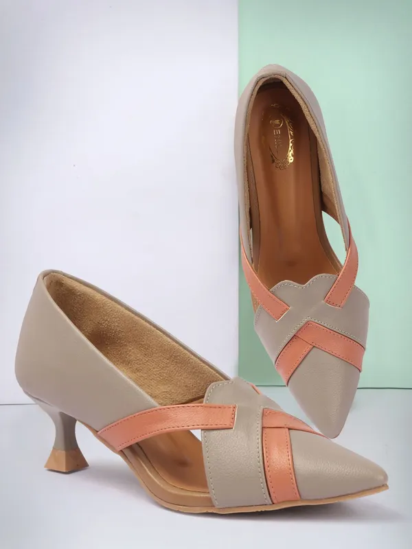 Grey_Synthetic_Leather_Heels_For_Women