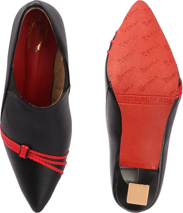 Black_Synthetic_Leather_Heels_For_Women