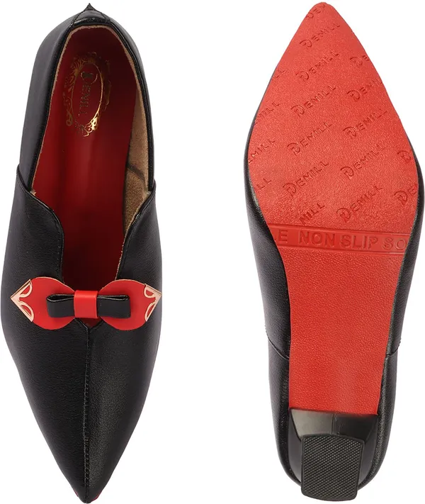 Black_Synthetic_Leather_Heels_For_Women