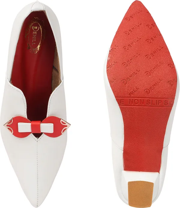 White_Synthetic_Leather_Heels_For_Women