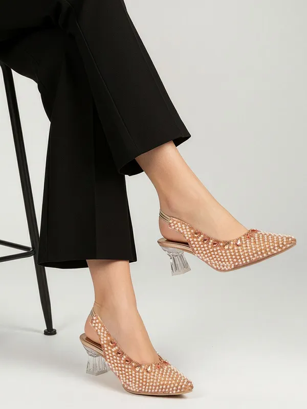 Copper_Synthetic_Heels_For_Women