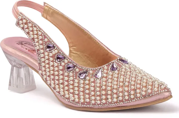 Pink_Synthetic_Heels_For_Women