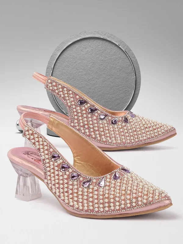 Pink_Synthetic_Heels_For_Women