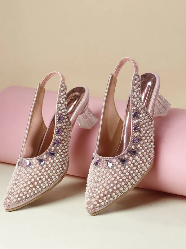 Pink_Synthetic_Heels_For_Women