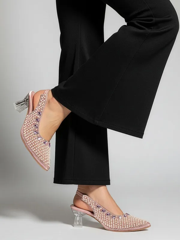 Pink_Synthetic_Heels_For_Women