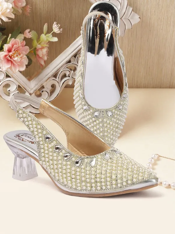 Silver_Synthetic_Heels_For_Women